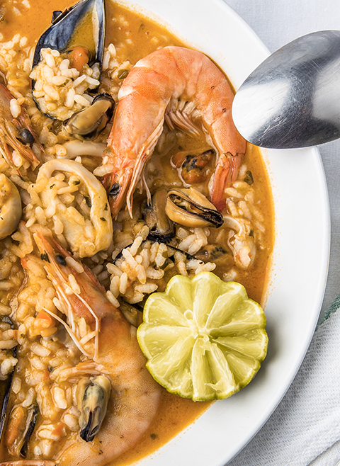Rice with seafood