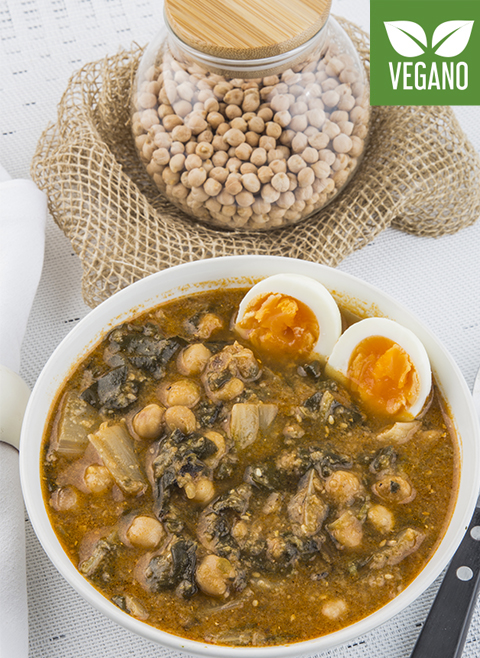 Receita de acelga com grão de bico
