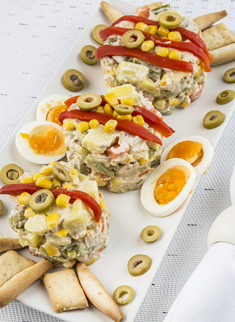 Steamed Russian salad recipe